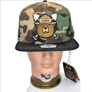 Men's Grassroots California Camo & Black Smokey Bear Snapback Hat One Size